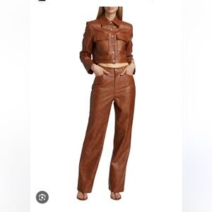 Wayf: LENNY FAUX LEATHER PANT